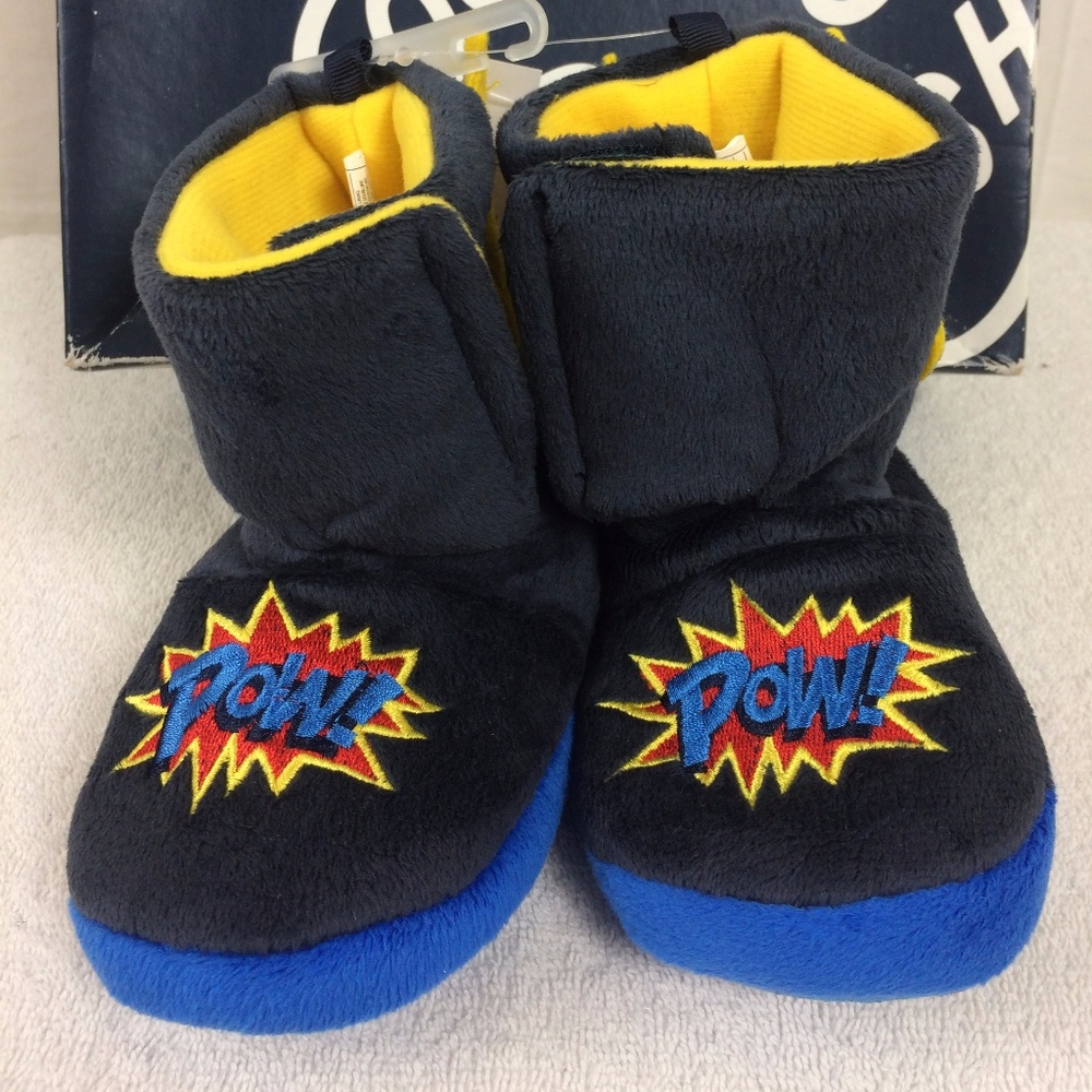 Children's OshKosh Slippers Boots Blue Superhero House Shoes Toddler 5-6